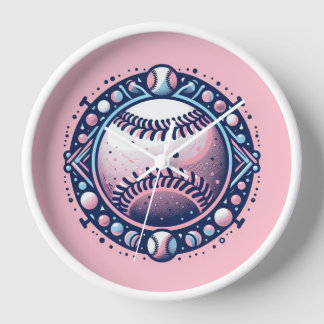 Baloncesto rosa o reloj de pared de béisbol