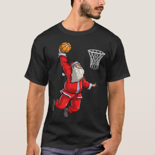 Baloncesto Santa Slam Dunk Camiseta Navidad Xmas