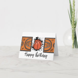 Baloncesto Tarjeta de cumpleaños con bola para jug