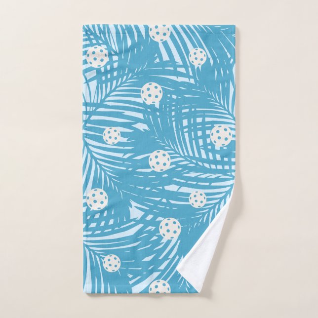 Baloncesto Tropical Palm Blue Diversión Única Depo (Toalla de mano)