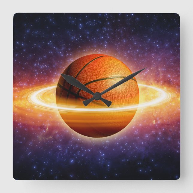 Baloncesto Universo Deportes Cuadrado reloj de par (Anverso)