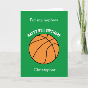 Baloncesto Verde Sport 9ª Tarjeta de Cumpleaños