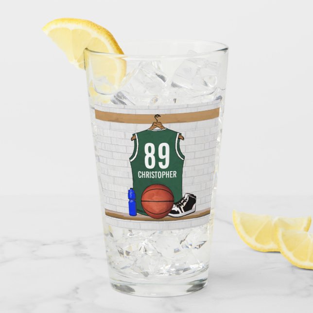 Baloncesto verde y blanco personalizado (Anverso (hielo))