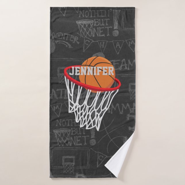 Baloncesto y gancho de tablero personalizado (Toalla de baño)