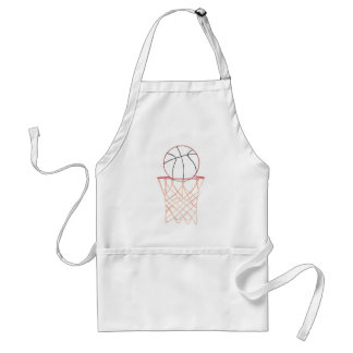 Baloncesto y red, delantales del dibujo de esquema