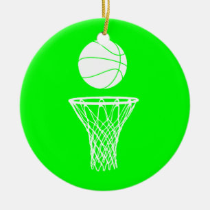 Baloncesto y verde del ornamento w/Name del aro