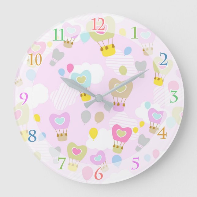 Balones de aire caliente Reloj rosa (Anverso)