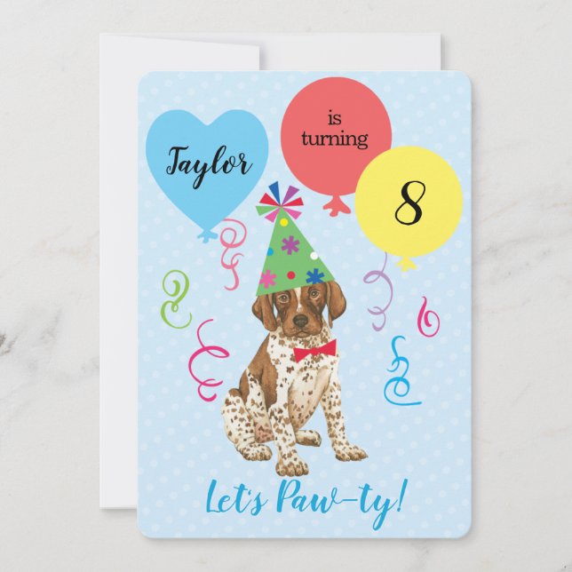 Balones de cumpleaños Invitación a Borzoi (Anverso)