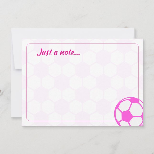 Balones de Fútbol Rosas y Blancos Nota en Blanco (Anverso)