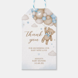 Balones de oso azul Etiquetas Baby Shower Favor