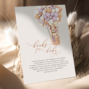 Balones de oso de lavanda Tarjeta de envoltorio pa