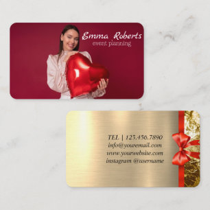 Balones rosas y blancos Tarjeta de negocios modern