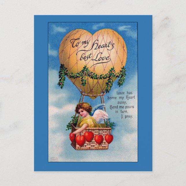 Balones y corazones tarjeta de San Valentín victor (Anverso)