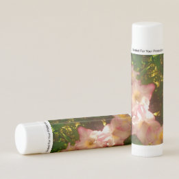 Bálsamo Labial con Flores Rosadas en Flor