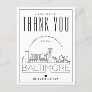 Baltimore Boda   Gracias por venir! Postal