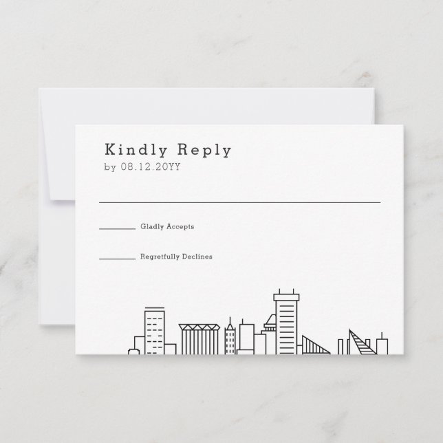 Baltimore Boda | RSVP estilizada de líneas aéreas (Anverso)