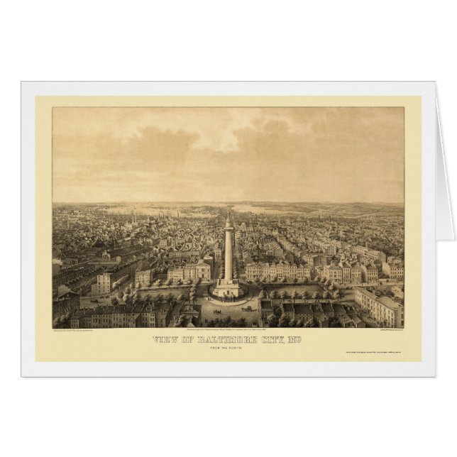 Baltimore, mapa panorámico del MD - 1862 (Anverso (Horizontal))