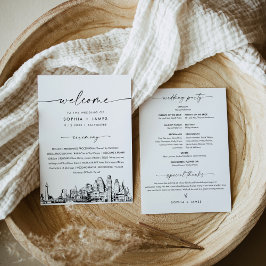 Baltimore Skyline Wedding Program Tarjeta plana 5x