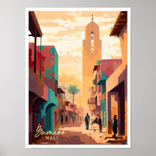 Bamako Mali Ilustracion de viajes de arte africano