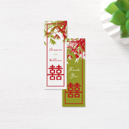 Bambú deja doble felicidad Boda etiquetas de regal