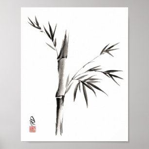 Bambú en quietud Arte de pincel chino