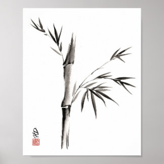 Bambú en quietud Arte de pincel chino