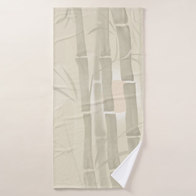 Bambú, fondo beige (Toalla de baño)