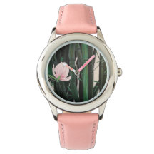Bambú magnolias - reloj personalizado, banda de cu