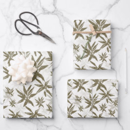 Bambú sobre hojas blancas - patrón de superficie s