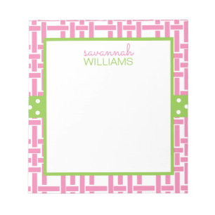 Bambú y Bloc de notas personalizado de Grosgrain
