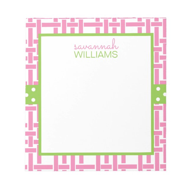 Bambú y Bloc de notas personalizado de Grosgrain (Frente)