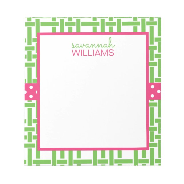 Bambú y Bloc de notas personalizado de Grosgrain (Frente)