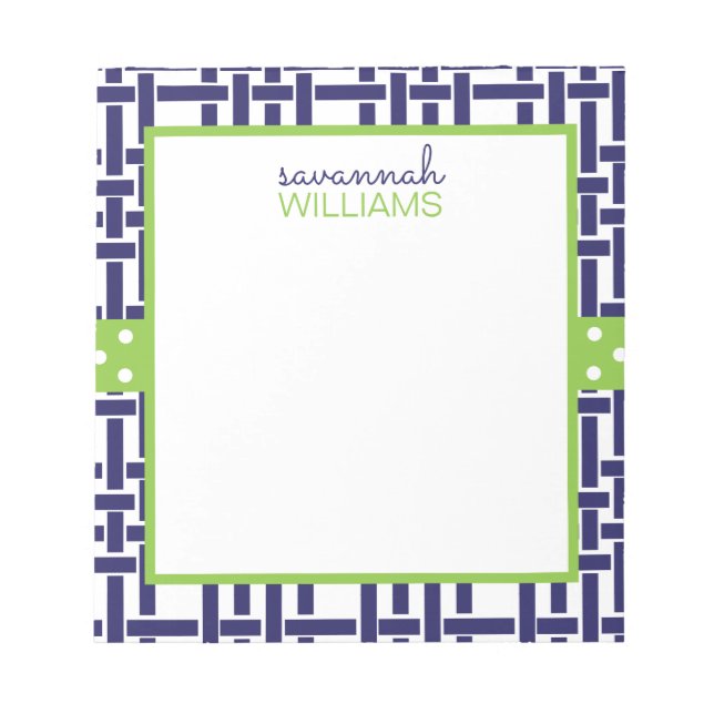 Bambú y Bloc de notas personalizado de Grosgrain (Frente)