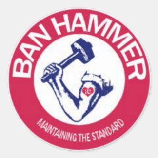 BAN HAMMER PEGATINAS