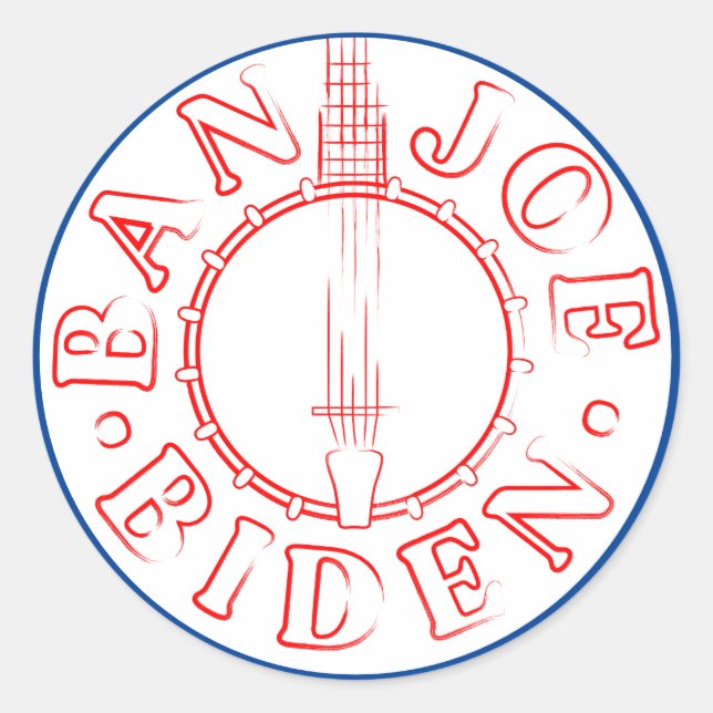 Ban Joe Biden Banjo Pegatina (Anverso)