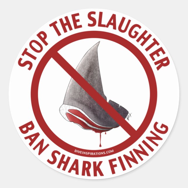 Ban Shark Finning Pegatina (Anverso)