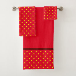 Bañador Rojo Con Lunares Amarillos Y Rayas Rojas