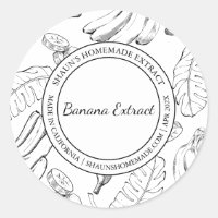 Banana Extract Sketch Etiqueta moderna