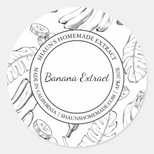 Banana Extract Sketch Etiqueta moderna
