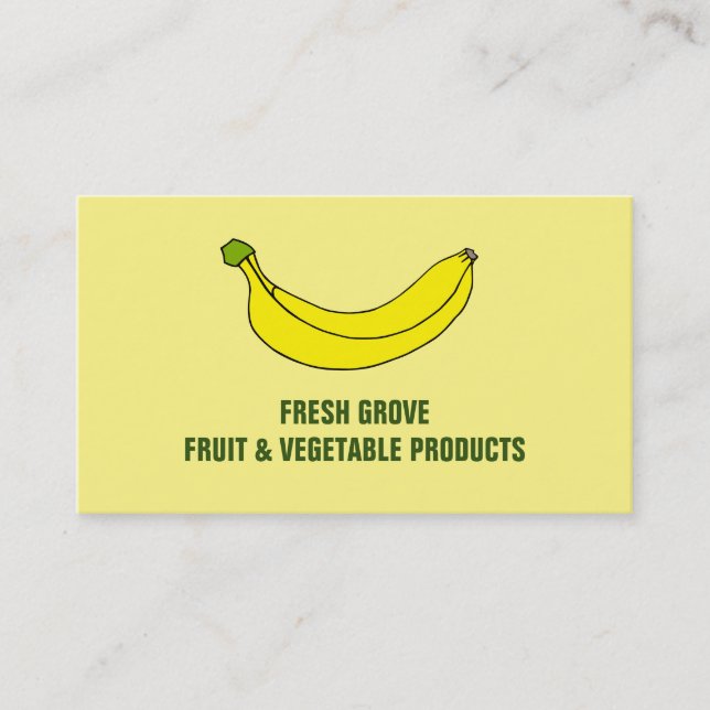 Banana, tarjeta de visita de Greengrocers (Anverso)