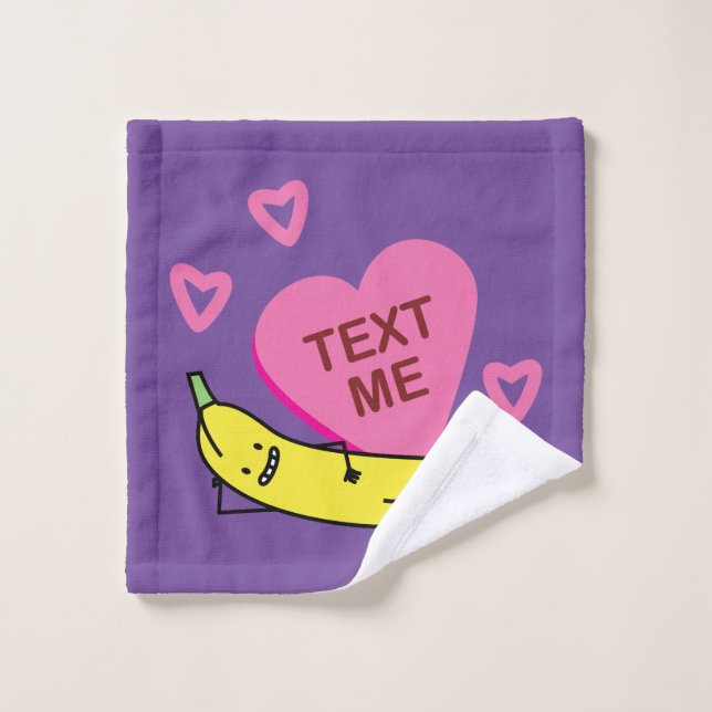 Banana Texto Me Valentine sonriendo echado (Toallita)