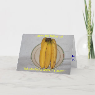 BANANAS SOBRE TU TARJETA DE CUMPLEAÑOS