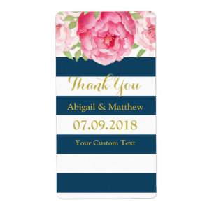 Banda azul color de agua rosada Etiquetas de casam