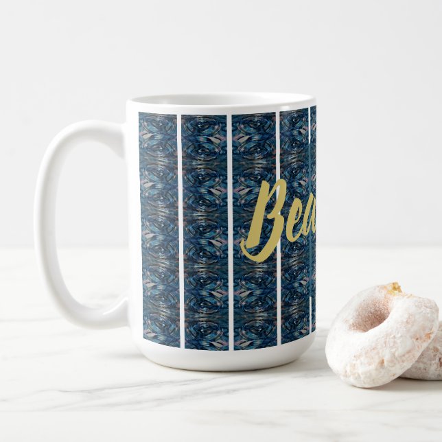 Banda azul hermosa taza del poeta Adiela Akoo (Con donut)