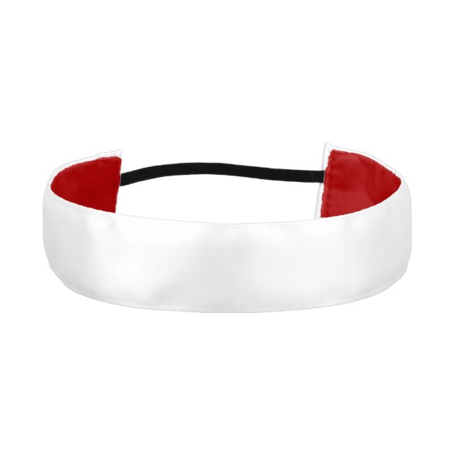 Banda de cabeza atlética de satén doble blanco sól (Anverso)