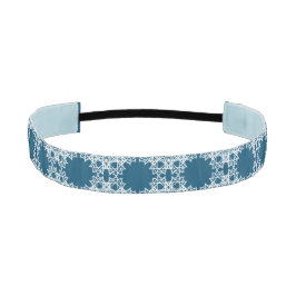 Banda de cabeza de patrón geométrico Blue_White po