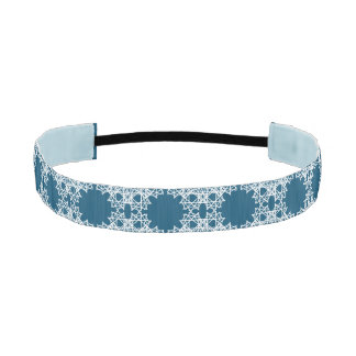 Banda de cabeza de patrón geométrico Blue_White po