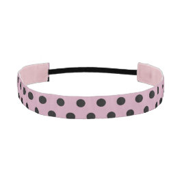 Banda de cabeza de punto de polka (rosa y negro)