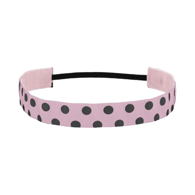 Banda de cabeza de punto de polka (rosa y negro) (Anverso)