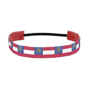 Banda de cabeza no delgada con bandera de Georgia,